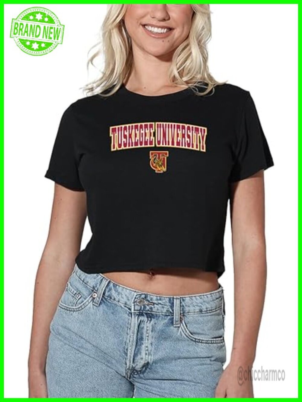 Tuskegee University Arch Logo Women's Crop Top T-Shirt - Officially Licensed